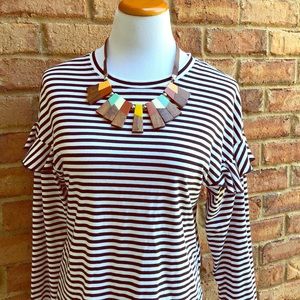 H&M Long-Sleeve Ruffle Dolman Sleeve Knit Top